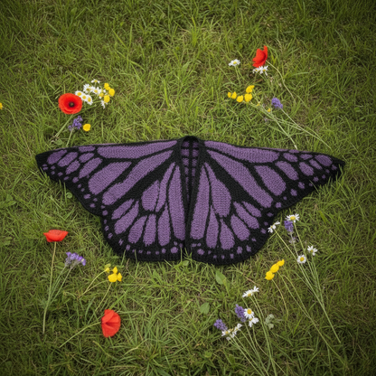 Purple butterfly wrap on grass